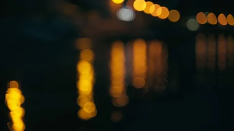Blurred background with bokeh lights at night. Stock Footage 238081622