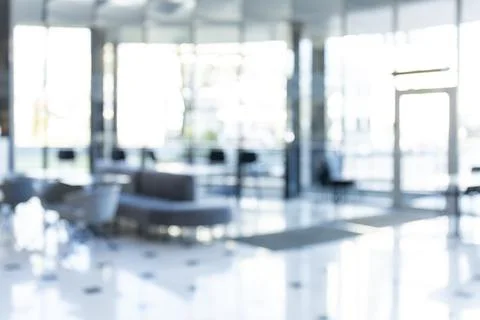 Blurred background of a bright and spacious modern office Foto stock