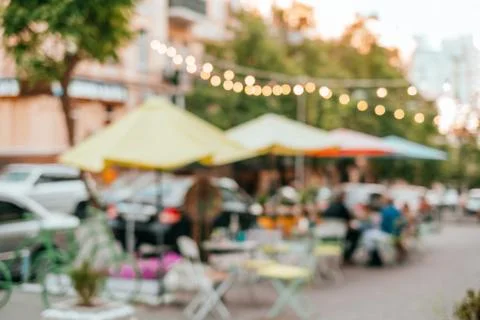 Blurred background of cafe Stock Photos