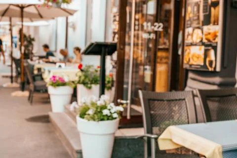 Blurred background of cafe Stock Photos