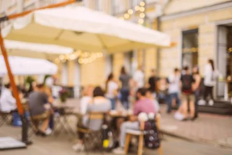Blurred background of cafe Stock Photos