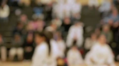 Blurred background crowd at a karate competition. Stock Footage 10921270