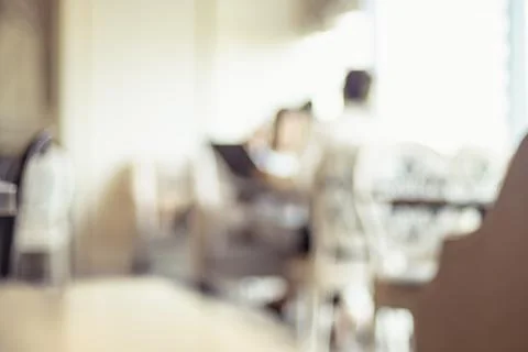 Blurred background of Customer dining at cafe restaurant blur background with Foto stock