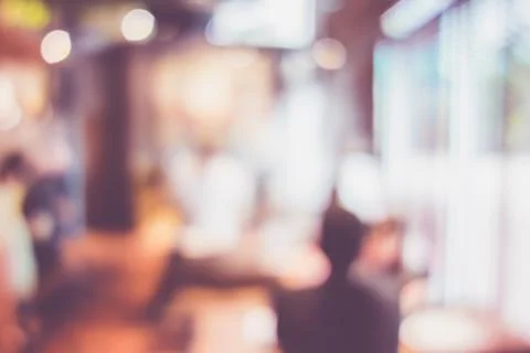 Blurred background of Customer dining at cafe restaurant blur background with Stock Photos