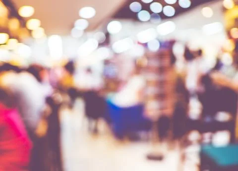 Blurred background : Customer at restaurant blur background with bokeh,vintag Stock Photos