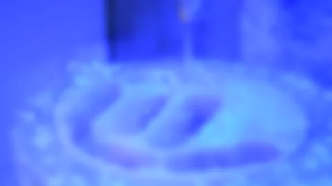 Blurred background. Dental milling machine carving out shape of human teeth Stock Footage 135981725