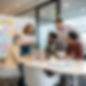 Blurred Background of Diverse Creative Team Brainstorming Stock Photos