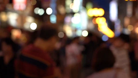 Blurred background of Dotonbori Area Shopping Street. slow motion Video stock 125164286