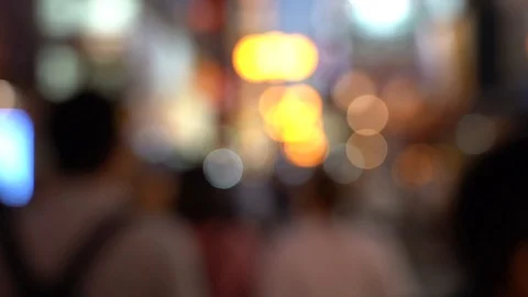Blurred background of Dotonbori Area Shopping Street. slow motion Stock Footage 125164291