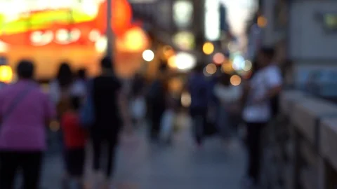 Blurred background of Dotonbori Area Shopping Street. slow motion Stock Footage 125164304