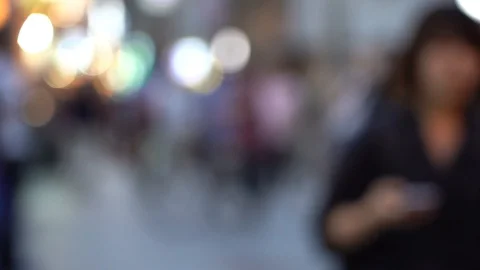 Blurred background of Dotonbori Area Shopping Street. slow motion Video stock 125164314