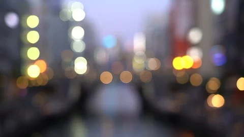 Blurred background of Dotonbori Area Shopping Street. slow motion Video stock 125164315