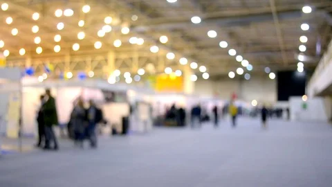 Blurred Background exhibition pavilion from the inside Stock Footage 82227737