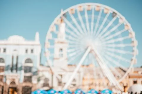 Blurred background of ferris wheel Stock Photos