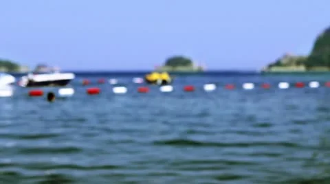 Blurred Background - Jetski Passes 스톡 동영상 10586130