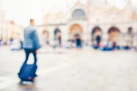 Blurred background with man. Stock Photos