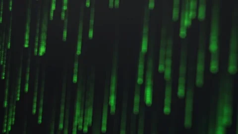 Blurred Background of Matrix Code, Green Digital Rain on Monitor Screen Stock Footage 263504573