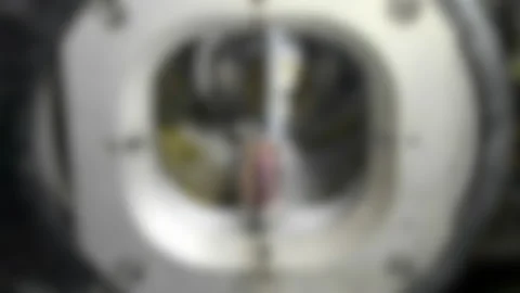 Blurred background. Milling abutment close-up. Cutting and milling Stock Footage 135315503