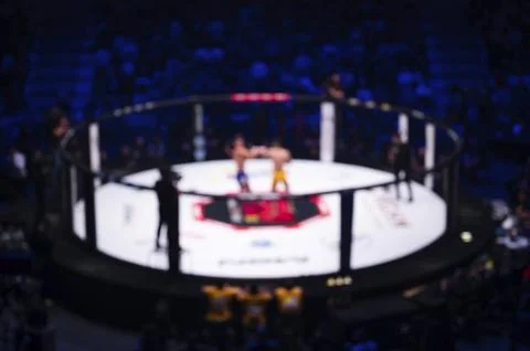 Blurred background of mma fight ring Stock Photos