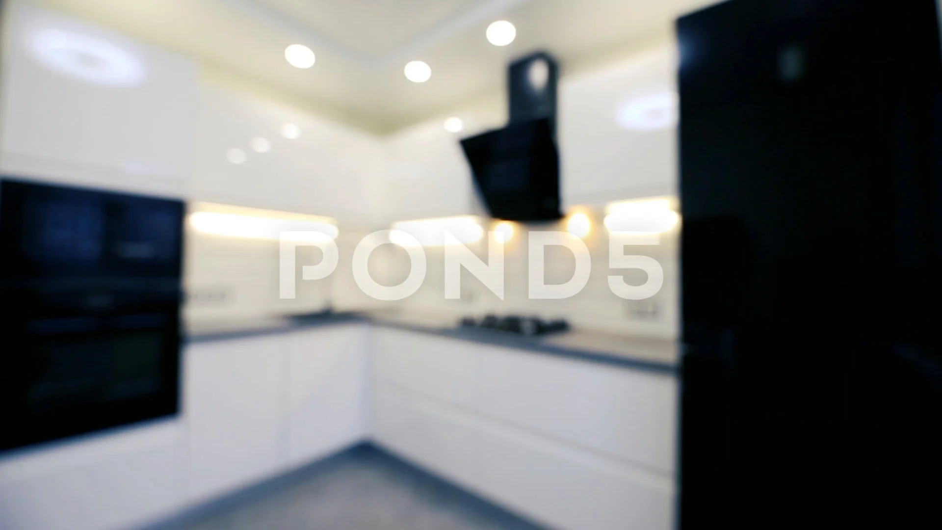 blurred background of modern white kitch... | Stock Video | Pond5