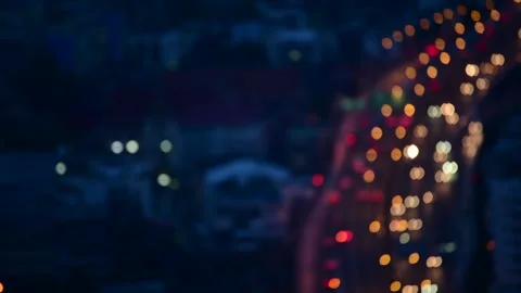 Blurred background night city bokeh car drive on road in nightlife Stockbeeldmateriaal 247450732