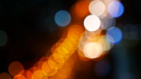 Blurred background night city bokeh car drive on road in nightlife Video stock 274459210