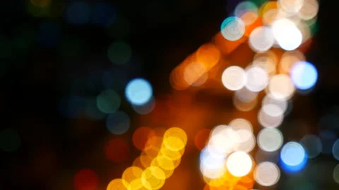 Blurred background night city bokeh car drive on road in nightlife Video stock 274459221