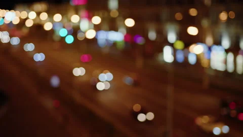 Blurred background of the night megalopolis. Top view Stock Footage 201483853