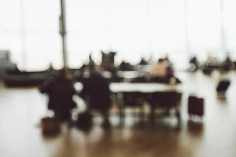 Blurred background of people in airport Stock Photos