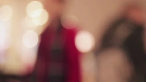 Blurred background with people go down on escalator in shopping mall Stock Footage 68389014