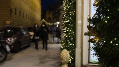 Blurred background people in the street Stock Footage 145021031