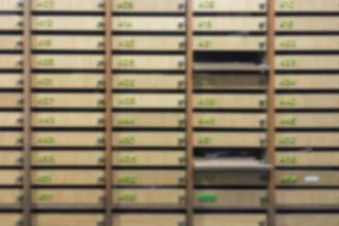 Blurred background post box or mail box Stock Photos