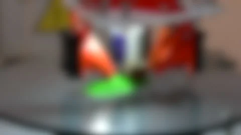 Blurred background. The process of working 3D printer and creating Stock Footage 145181918
