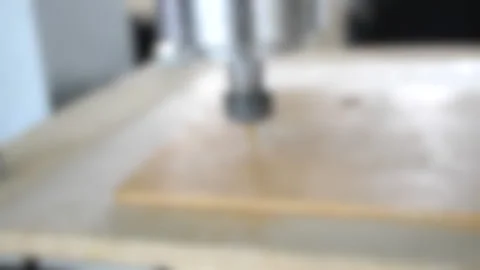 Blurred background. small milling machine carves wood close-up, HD 1080 Stock Footage 135315546