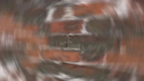 Blurred background texture of old red brick wall. Slow motion Stock Footage 256153303