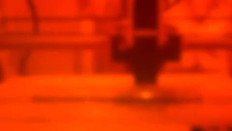 Blurred background. Timelapse 3d printer laser beam burns the pattern Stock Footage 134245639