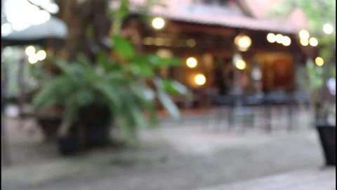 Blurred background of tree house cafe at Rumah Pohon, Jakarta, Indonesia Stock Footage 339243542