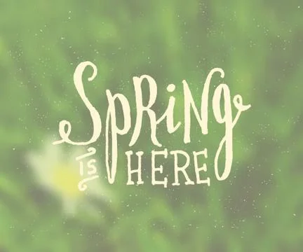 Blurred Background Typographic Spring Design Illustrazione stock