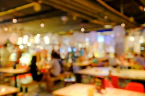 Blurred background of an underground pub or restaurant Stock Photos