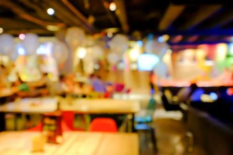 Blurred background of an underground pub or restaurant Stock Photos