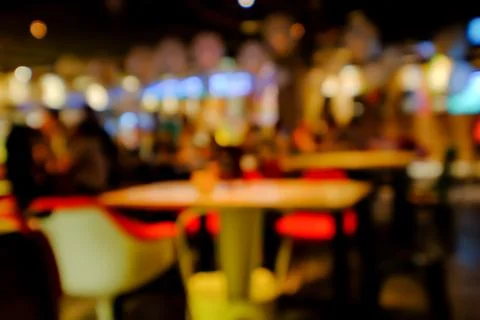 Blurred background of an underground pub or restaurant Stock Photos