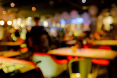 Blurred background of an underground pub or restaurant Stock Photos