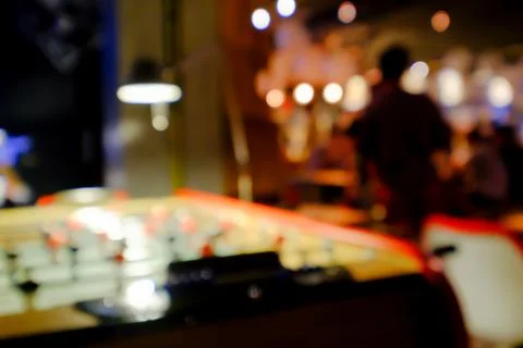 Blurred background of an underground pub or restaurant Stock Photos