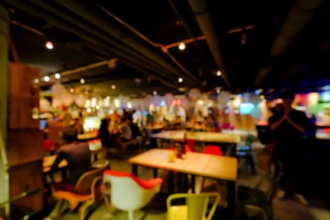 Blurred background of an underground pub or restaurant Stock Photos
