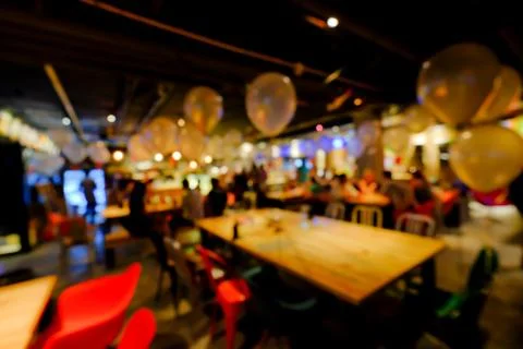Blurred background of an underground pub or restaurant Stock Photos