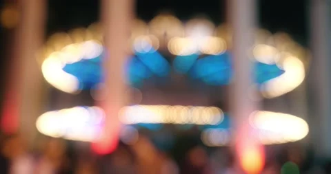 Blurred background of vintage carousel carnival circus horse ride at amusement Stock-Footage 149043200