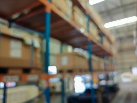 The blurred background of the warehouse Foto stock