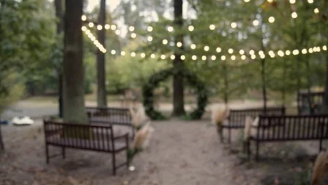 Blurred background of the wedding ceremony area. Stock Footage 257119768
