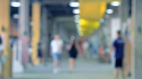Blurred background white interior shopping center mall. Stock Footage 94039003