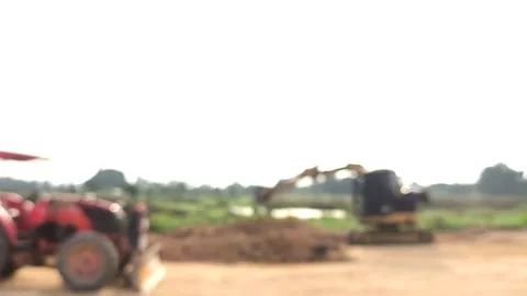 Blurred backhoe Stock Footage 320149110